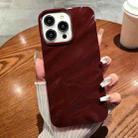 For iPhone 15 Pro Max Solid Color Wave Texture TPU Phone Case(Wine Red) - 1