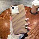 For iPhone SE 2022&2020/8/7/6 Solid Color Wave Texture TPU Phone Case(Brown) - 1