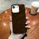 For iPhone SE 2022&2020/8/7/6 Solid Color Wave Texture TPU Phone Case(Chocolate) - 1