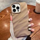 For iPhone 15 Pro Solid Color Wave Texture TPU Phone Case(Brown) - 1