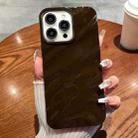 For iPhone 15 Pro Solid Color Wave Texture TPU Phone Case(Chocolate) - 1