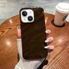 For iPhone 15 Solid Color Wave Texture TPU Phone Case(Chocolate) - 1