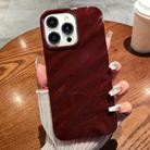 For iPhone 16 Pro Solid Color Wave Texture TPU Phone Case(Wine Red) - 1