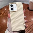 For iPhone 16 Plus Solid Color Wave Texture TPU Phone Case(Beige) - 1