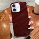 For iPhone 16 Solid Color Wave Texture TPU Phone Case(Wine Red) - 1