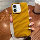 For iPhone 16 Solid Color Wave Texture TPU Phone Case(Ginger) - 1