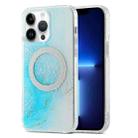 For iPhone 13 Pro Dual-side IMD Marble Magsafe Phone Case(Sky Blue) - 1