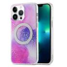 For iPhone 13 Pro Max Dual-side IMD Marble Magsafe Phone Case(Smudged Purple) - 1