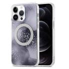 For iPhone 12 Pro Dual-side IMD Marble Magsafe Phone Case(Black) - 1