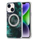 For iPhone 15 Dual-side IMD Marble Magsafe Phone Case(Dark Green) - 1