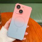 For iPhone 14 Plus Four-Corner Shockproof Gradient TPU Phone Case(Pink Blue) - 1