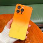 For iPhone 14 Pro Four-Corner Shockproof Gradient TPU Phone Case(Orange Yellow) - 1