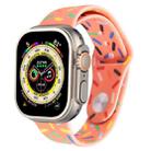 Rainbow Raindrops Silicone Watch Band For Apple Watch Ultra 49mm(Orange) - 1