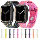Rainbow Raindrops Silicone Watch Band For Apple Watch 8 41mm(Pink) - 5