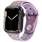 Rainbow Raindrops Silicone Watch Band For Apple Watch 8 41mm(Light Purple) - 1