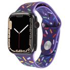 Rainbow Raindrops Silicone Watch Band For Apple Watch 8 41mm(Dark Purple) - 1