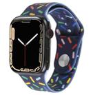 Rainbow Raindrops Silicone Watch Band For Apple Watch 7 41mm(Midnight) - 1