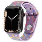 Rainbow Raindrops Silicone Watch Band For Apple Watch 7 45mm(Light Purple) - 1