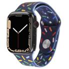 Rainbow Raindrops Silicone Watch Band For Apple Watch 7 45mm(Midnight) - 1