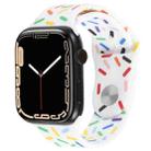Rainbow Raindrops Silicone Watch Band For Apple Watch SE 2022 40mm(White) - 1