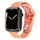 Rainbow Raindrops Silicone Watch Band For Apple Watch SE 40mm(Orange) - 1