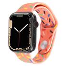 Rainbow Raindrops Silicone Watch Band For Apple Watch 6 44mm(Orange) - 1