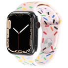 Rainbow Raindrops Silicone Watch Band For Apple Watch 38mm(Pink) - 1