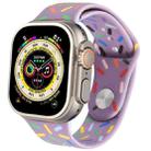 Rainbow Raindrops Silicone Watch Band For Apple Watch SE 2023 40mm(Light Purple) - 1