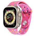 Rainbow Raindrops Silicone Watch Band For Apple Watch SE 2023 40mm(Rose Red) - 1