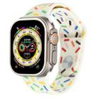 Rainbow Raindrops Silicone Watch Band For Apple Watch SE 2023 40mm(Beige) - 1