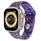 Rainbow Raindrops Silicone Watch Band For Apple Watch Ultra 2 49mm(Dark Purple) - 1