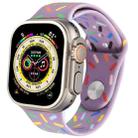 Rainbow Raindrops Silicone Watch Band For Apple Watch 9 45mm(Light Purple) - 1