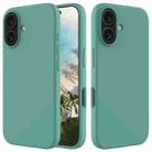 For iPhone 16 Plus Solid Color Silicone Phone Case(Pine Needle Green) - 1