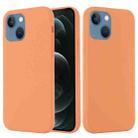 For iPhone 15 Plus Shockproof Silicone Magsafe Phone Case(Gold Orange) - 1