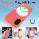 For iPhone 16 Plus Shockproof Silicone Magsafe Phone Case(Pink Orange) - 3