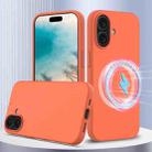 For iPhone 16 Plus Shockproof Silicone Magsafe Phone Case(Gold Orange) - 1