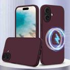 For iPhone 16 Plus Shockproof Silicone Magsafe Phone Case(Plum Color) - 1