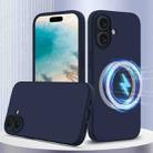 For iPhone 16 Plus Shockproof Silicone Magsafe Phone Case(Navy Blue) - 1