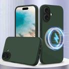 For iPhone 16 Plus Shockproof Silicone Magsafe Phone Case(Dark Green) - 1