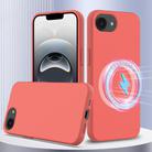 For iPhone 16e Shockproof Silicone Magsafe Phone Case(Pink Orange) - 1