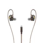 WK YC08 8 Pin Transparent Music Call Wired Earphone, Length: 1.2m(Black) - 1