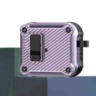 For AirPods 3 Carbon Fiber Magnetic Automatic Switch Earphone Protective Case(Purple) - 1