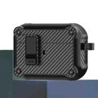For AirPods Pro Carbon Fiber Magnetic Automatic Switch Earphone Protective Case(Black) - 1