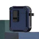 For AirPods 1 / 2 Carbon Fiber Magnetic Automatic Switch Earphone Protective Case(Blue) - 1