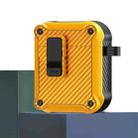 For AirPods 1 / 2 Carbon Fiber Magnetic Automatic Switch Earphone Protective Case(Yellow) - 1