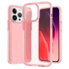 For iPhone 15 Pro Max Two-color Shockproof High Transparency TPU Phone Case(Pink) - 1