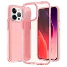 For iPhone 15 Pro Two-color Shockproof High Transparency TPU Phone Case(Pink) - 1