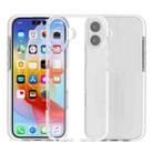 For iPhone 16 Plus Two-color Shockproof High Transparency TPU Phone Case(White) - 1