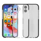 For iPhone 16 Plus Two-color Shockproof High Transparency TPU Phone Case(Black) - 1