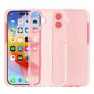 For iPhone 16 Plus Two-color Shockproof High Transparency TPU Phone Case(Pink) - 1